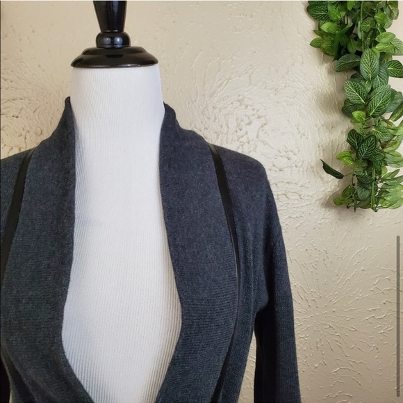 Ann Taylor LOFT Knit & Leather Belted Cardigan - Picture 7 of 7